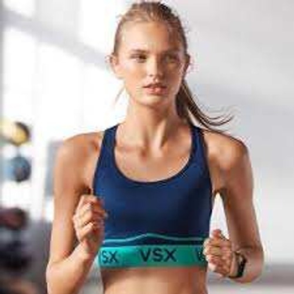 Victorias Secret VSX Sport‎ The Player Racerback Sports Bra Navy Teal Medium